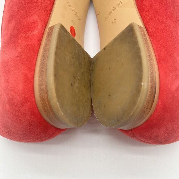 Red Suede Flats with Lip Embroidery‎ from & Other Stories Women's Size 40 - Picture 15 of 16